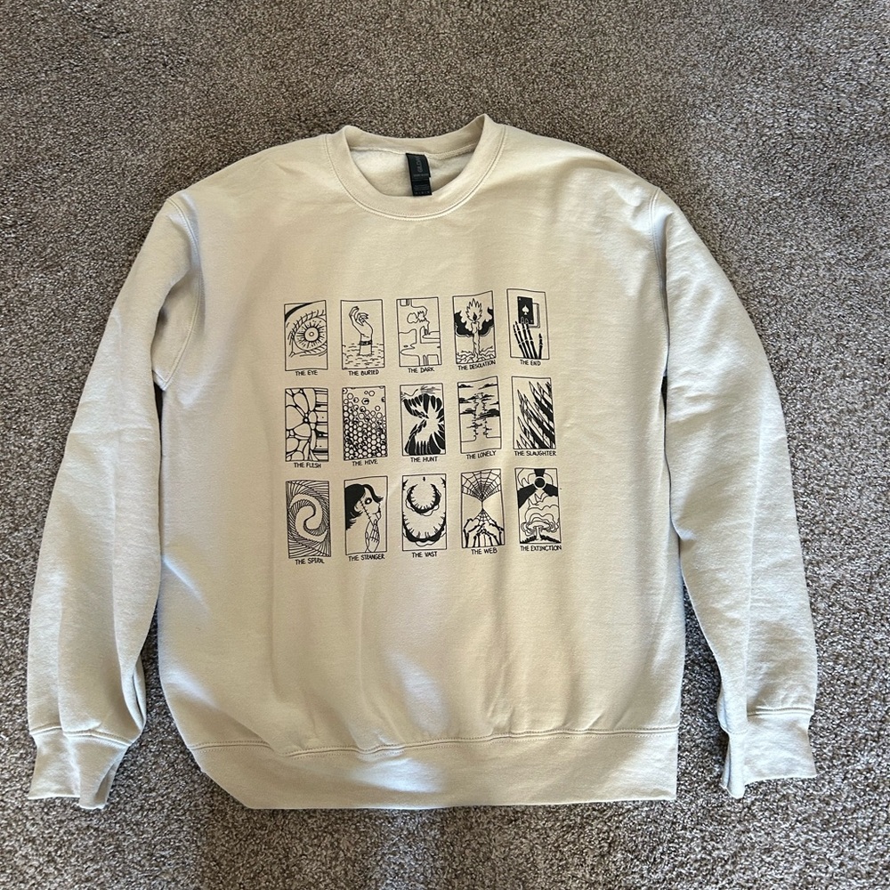 Gildan Cream Crewneck Sweater with Graphic Design